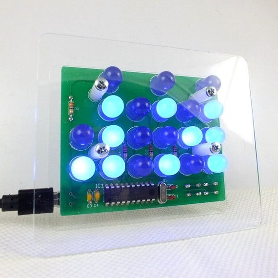 Binary Clock, 24 hour clock, BLUE LED, modern clock, desk clock, transparent clock Binary Clock, 24 hour clock, BLUE LED, modern clock, desk clock, transparent clock