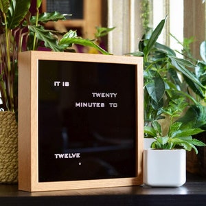 English Word Clock - led clock, oak imitation electronic clock, modern clock, desk clook, wall clock