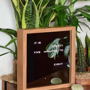 English Word Clock - MIRROR clock, led clock, oak imitation electronic clock, modern clock, desk clook, wall clock