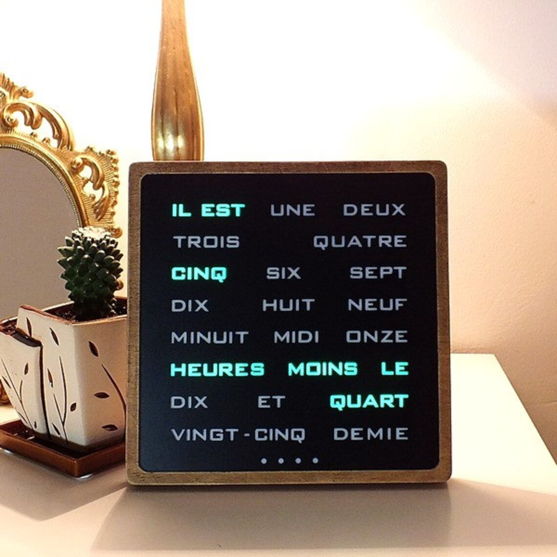 French Word Clock Français word clock Horloge en bois Etsy
