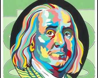 Benjamin, Original Acrylic painting of Benjamin Franklin