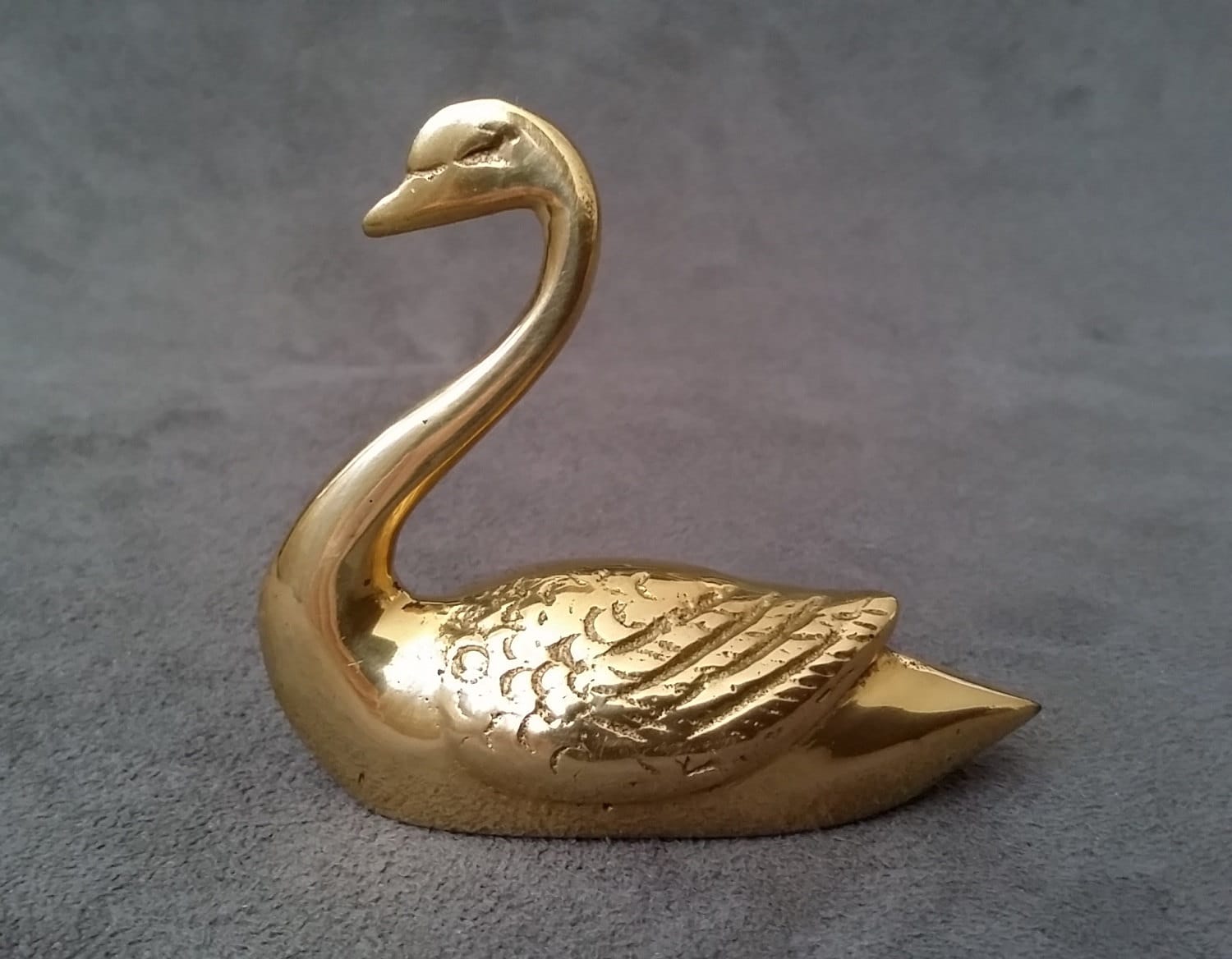 Brass Swan Miniature Solid Brass Swan Figurine Small Brass Etsy