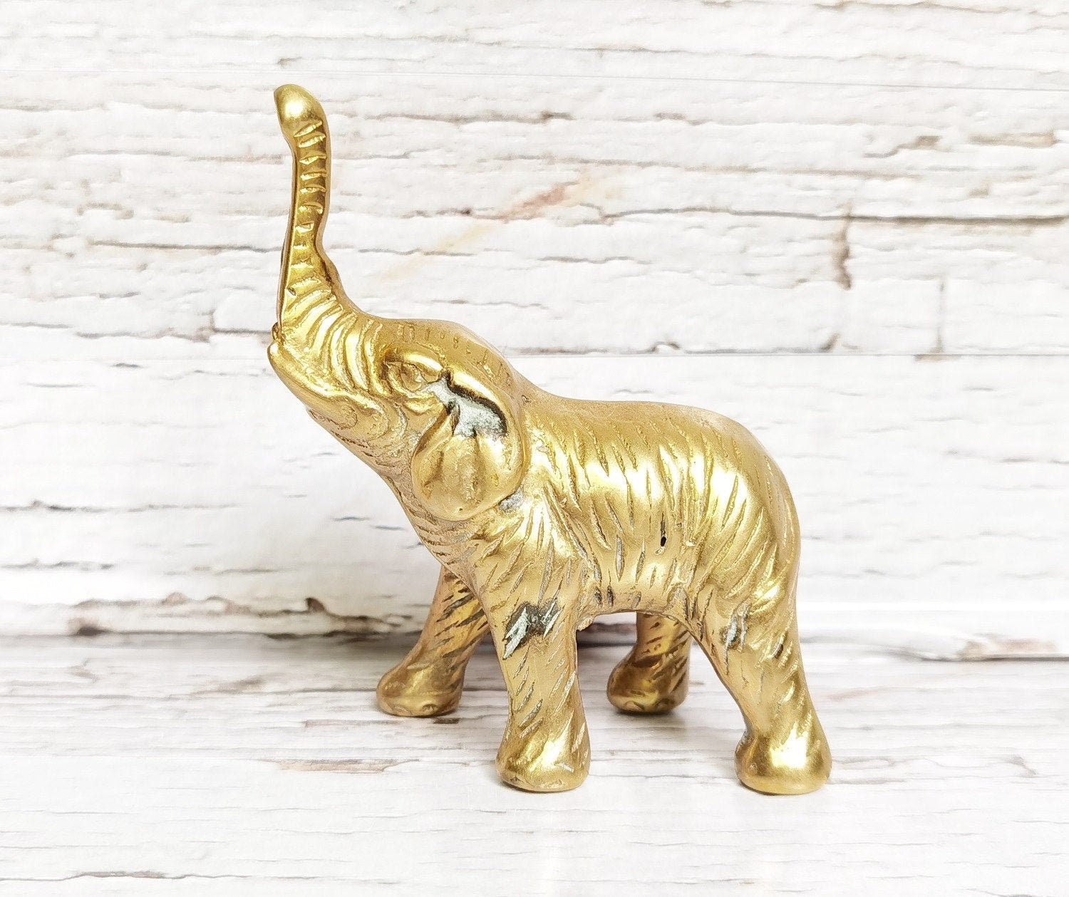 Sculpture Figurines Art & Collectibles Brass Etsy Vintage Elephant