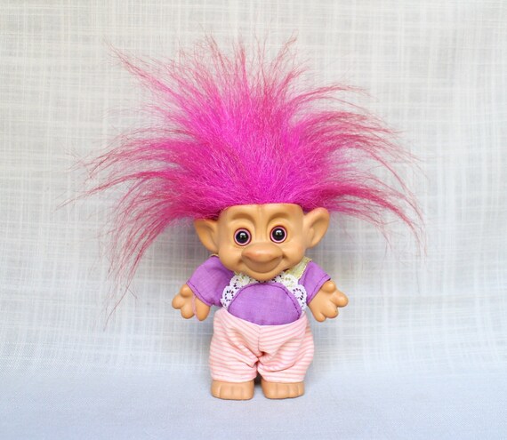 Vintage Forest Troll Doll Purple Outfit Purple Hair Troll Etsy