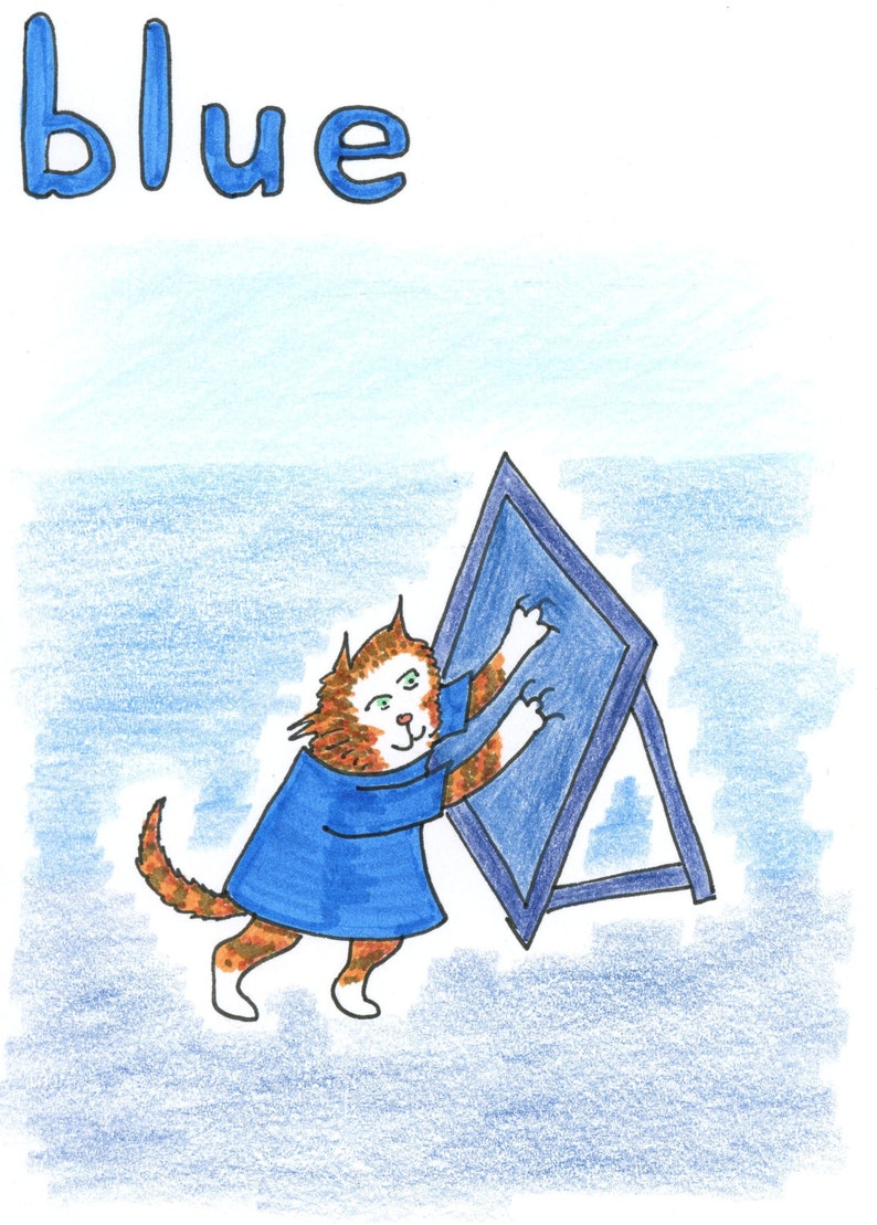 from Book 8 Ginger Nuts Alphabet #Cats Card Colour Blue