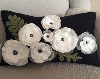 Flower Pillow Etsy