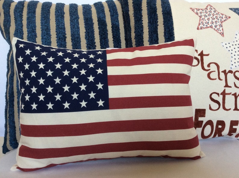 American Flag Pillow Cover, star and stripe pillow,Throw Pillow, Decorative Pillow,Traditonal Americana Flag Pillow, Patriotic Pillow image 5