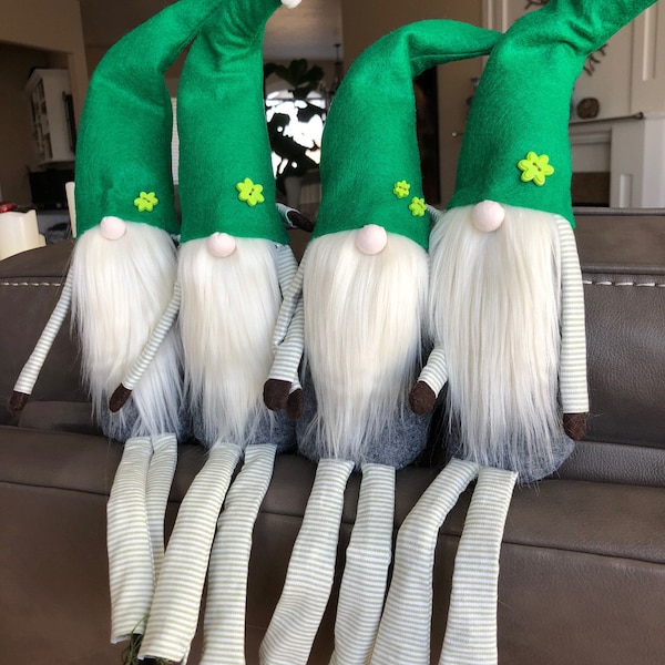 Décor de la Saint-Patrick, Gnome de la Saint-Patrick, Nisse suédoise, Leprechaun vert, Tomte, Nain en peluche pour la Saint-Patrick, gnome de 18 pouces,