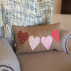 Valentine Pillow Cover,  Burlap Heart Pillow Cover, Burlap Wedding Cushion,Accent pillow,throw pillow,decorative pillow,couch