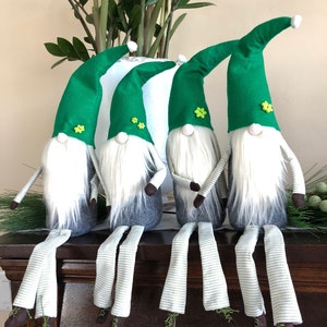 St. Patricks Day Decor, St. Patricks Day Gnome, Swedish Nisse, Green Leprechaun, Tomte, Plush Dwarf For St. Patricks Day, 18 inch gnome, image 8