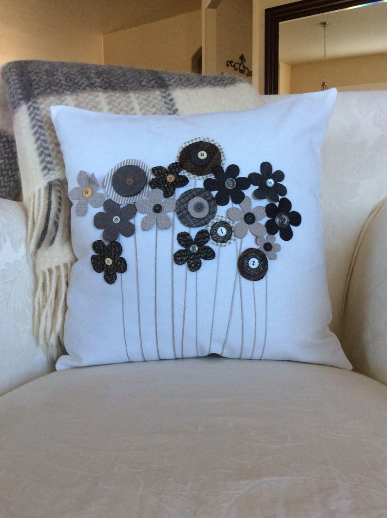 Spring Flower Pillow Cover 3D Flower Pillow Flower Applique Etsy
