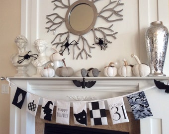 Handmade Halloween Fabric Banner: Spooky Pennant Garland