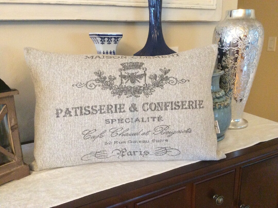 French Inspired Pillow Cover French Ad Print Pillow Cover Etsy