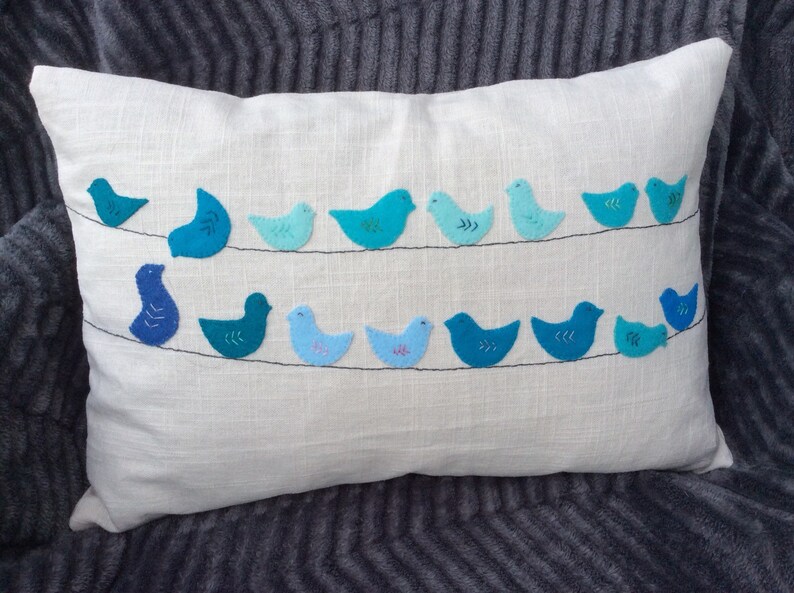 Blue Bird Pillow Cover Nursery Room Decor Teal Pillow Etsy