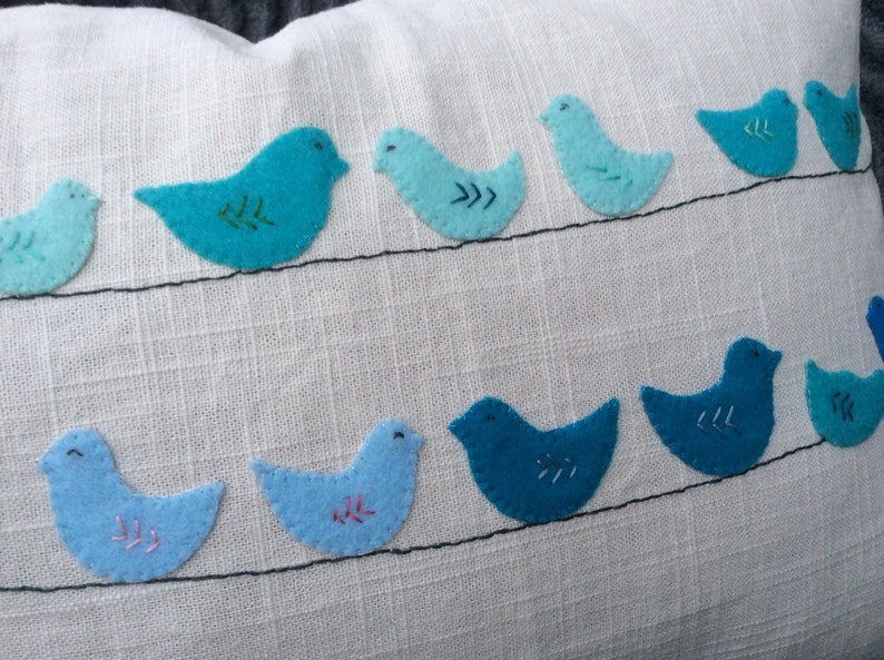 Blue Bird Pillow Cover Nursery Room Decor Teal Pillow Etsy