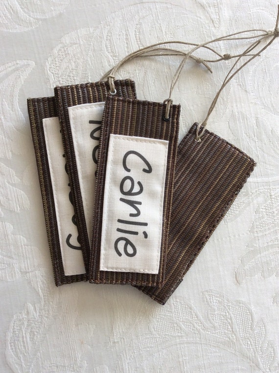 Printed Fabric Name Tags Name Tags Christmas Stocking Tags Etsy