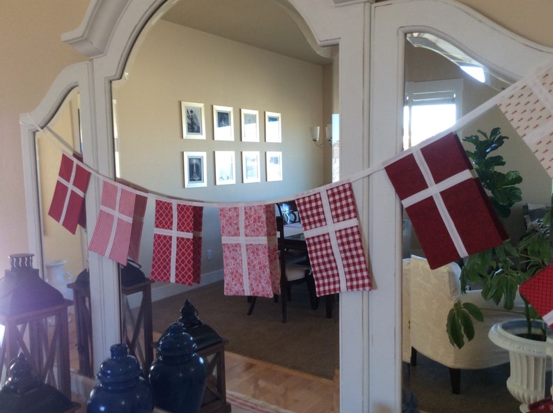Danish Flag Pennant Denmark Vimpel Danish Flag Garland Flag - Etsy