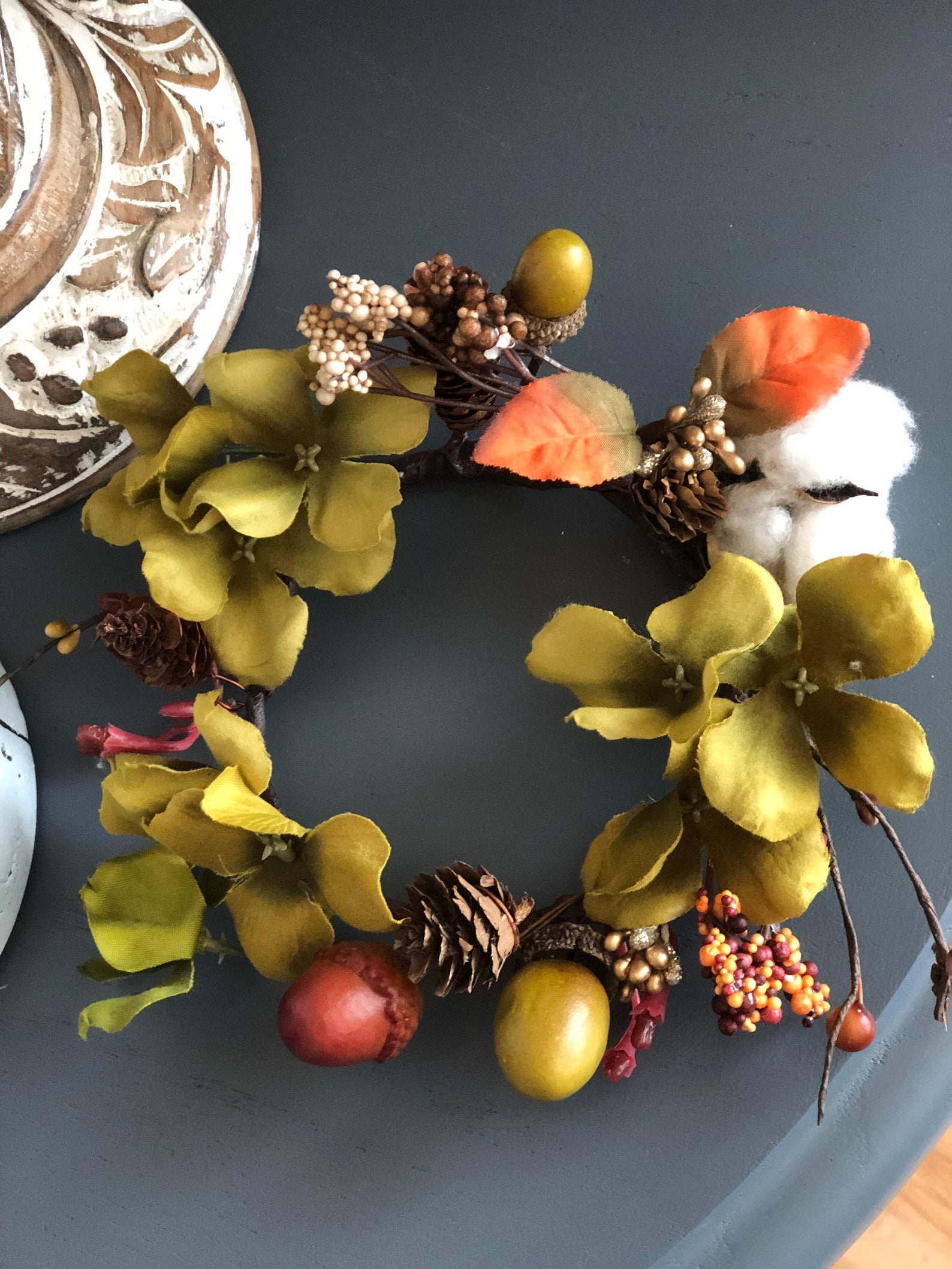 Autumn Candle Ring Fall Candle Ring Mini Thanksgiving Etsy