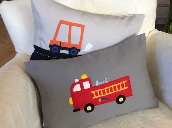 Fire Truck Pillow Cover Red Fire Truck Little Fire Truck Boy Pillowcase Custom