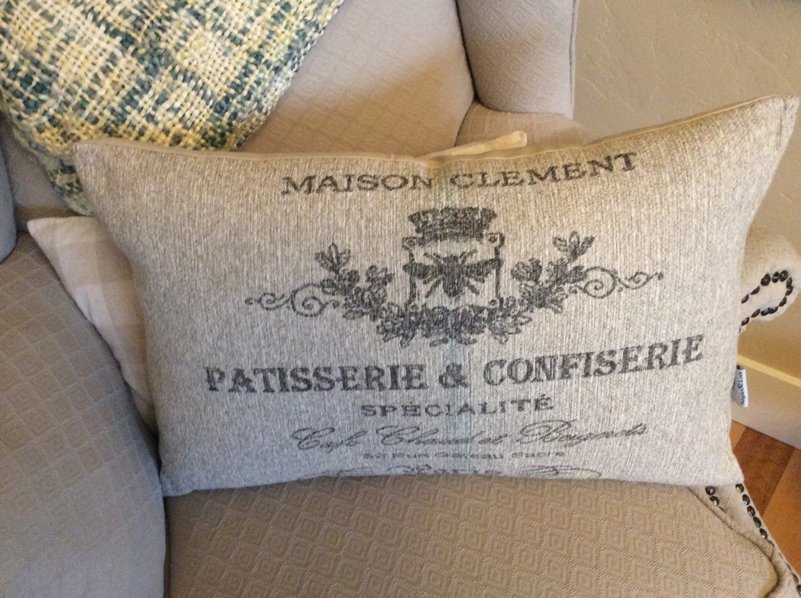 French Inspired Pillow Cover French Ad Print Pillow Cover Etsy