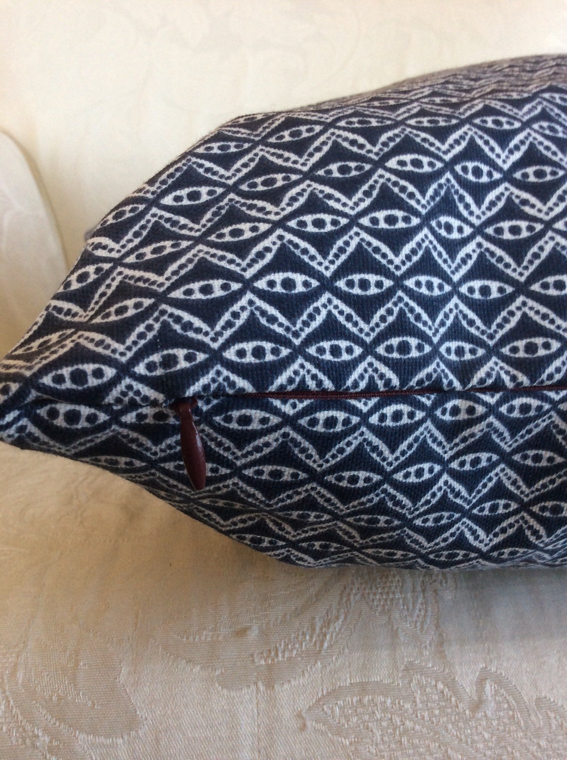 Blau Tribal Kissen Kissen Marineblau weiß und blau Navy Blau | Etsy