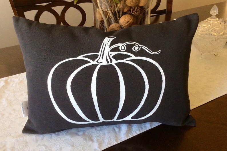 Pumpkin Pillow Cover Chalkboard Pillow White Pumpkin Fall Etsy