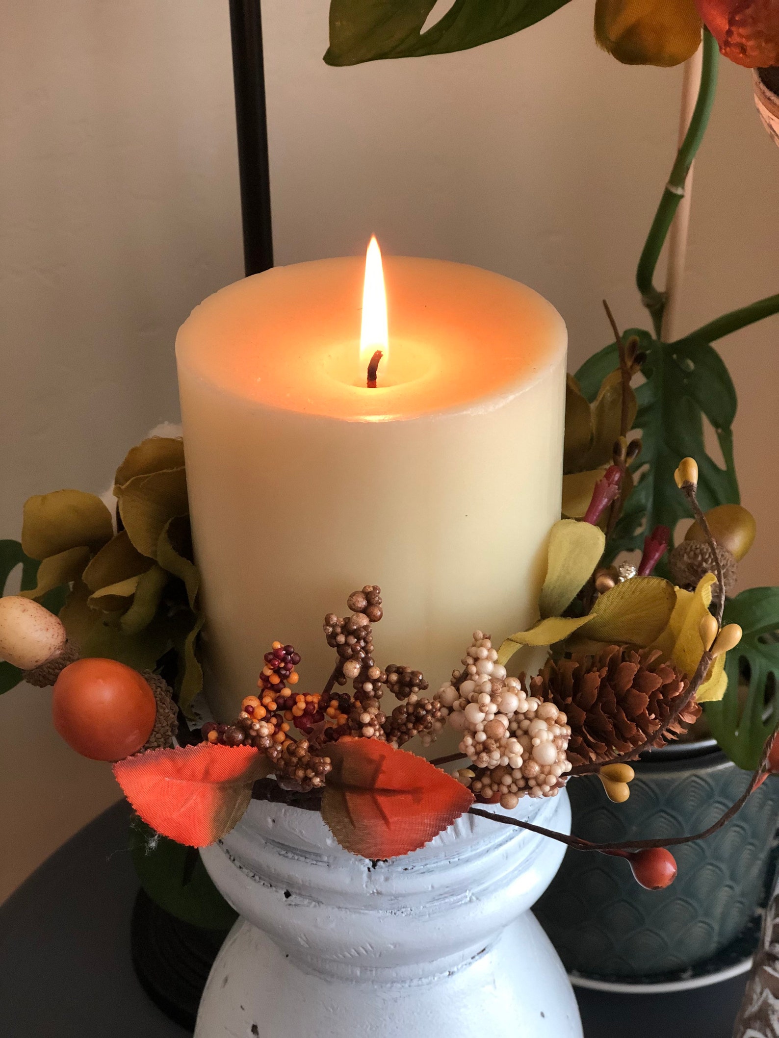 Autumn Candle Ring Fall Candle Ring Mini Thanksgiving Etsy
