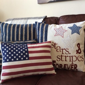 American Flag Pillow Cover, star and stripe pillow,Throw Pillow, Decorative Pillow,Traditonal Americana Flag Pillow, Patriotic Pillow