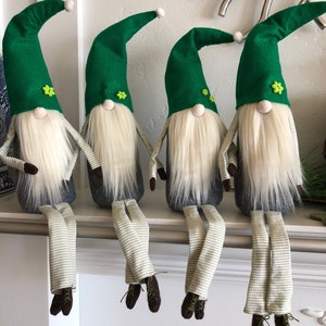 St. Patricks Day Decor, St. Patricks Day Gnome, Swedish Nisse, Green Leprechaun, Tomte, Plush Dwarf For St. Patricks Day, 18 inch gnome, image 6