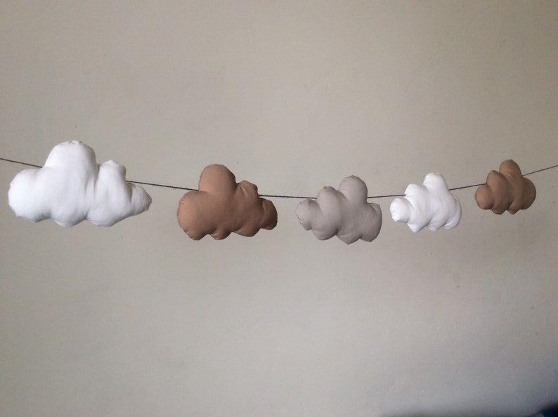 Nursery Room Decor Cloud Garland Fabric Cloud Bunting Baby Etsy