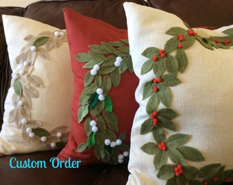Christmas clearance wreath pillow