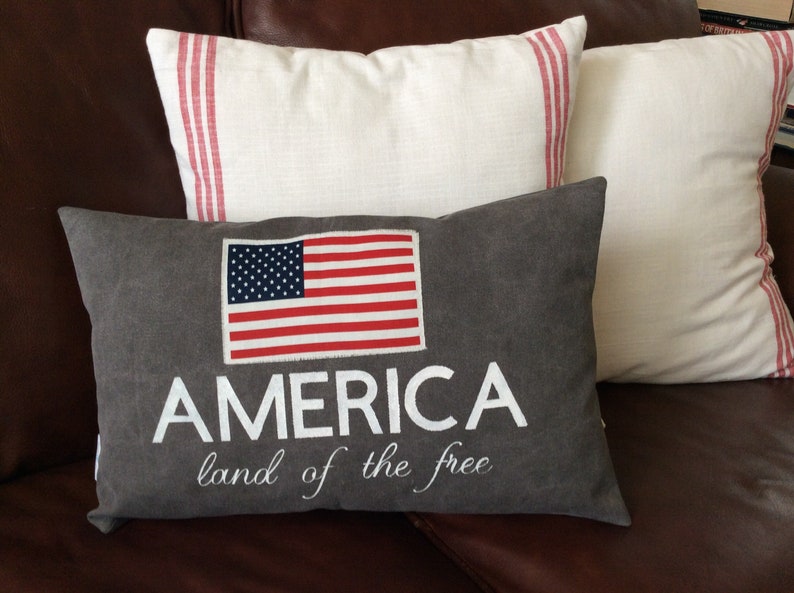 Fourth of July Pillow Cover, Independence Day Decor, Patriotic Pillow Cushion, American Flag Pillow, Saying Pillow, Housewarming Gift image 6