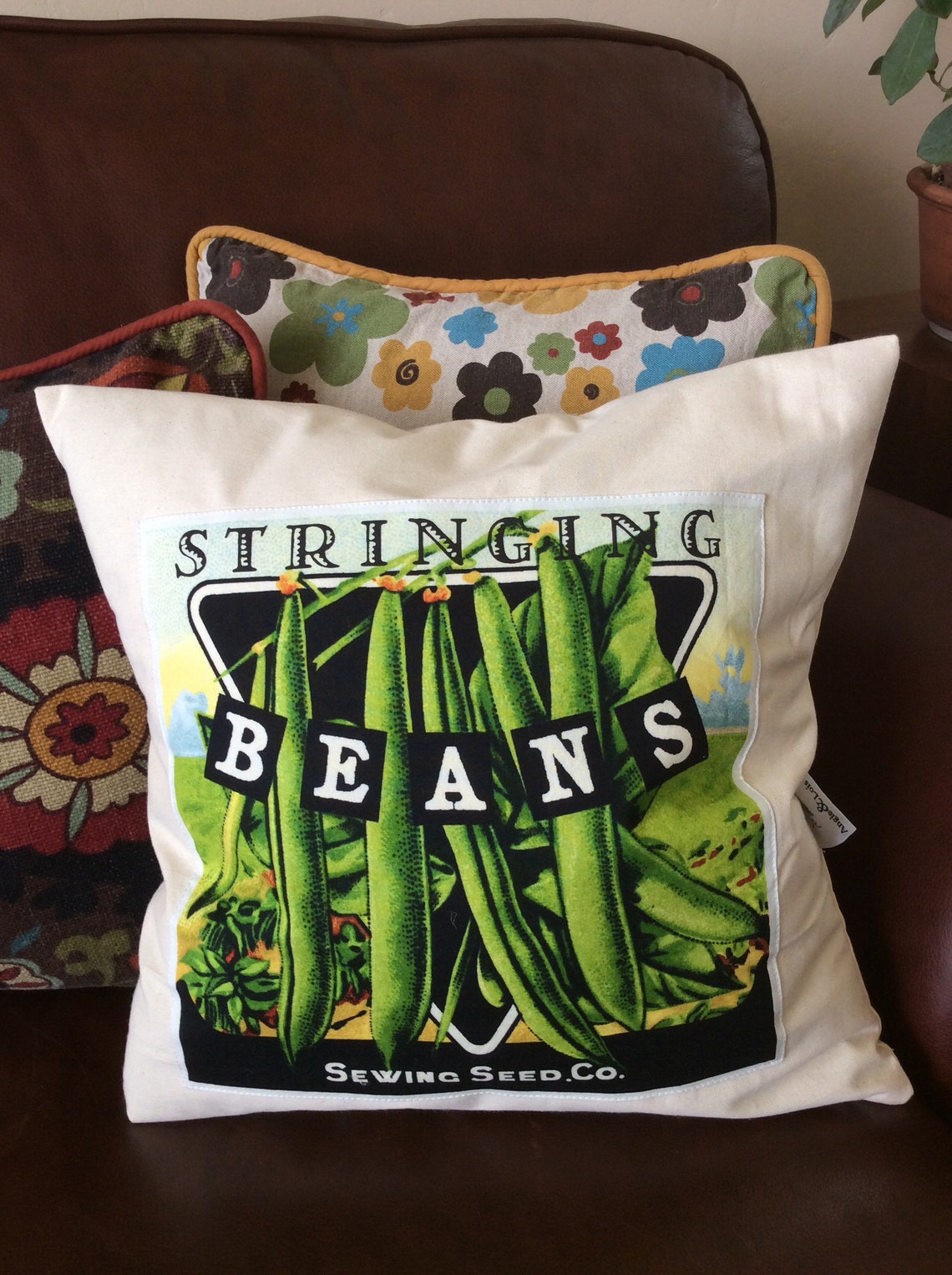 Beans Pillow Green Beans Graphic Cushion Vegetable Print Etsy