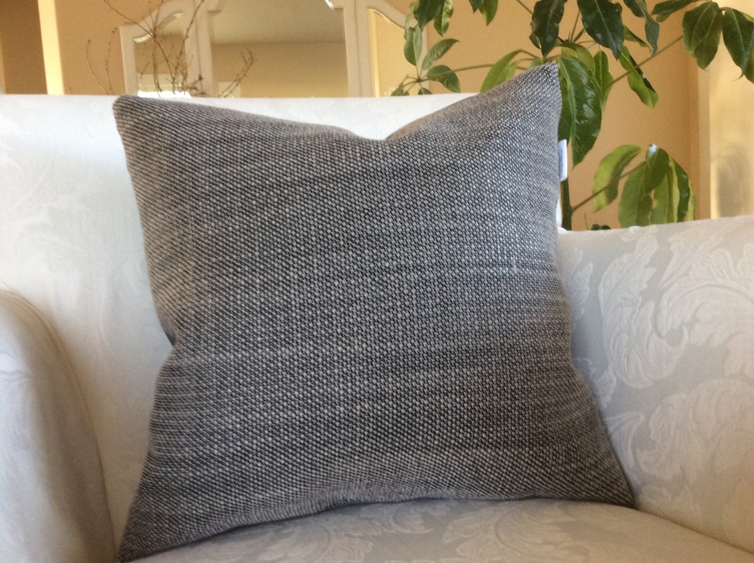 Gray Textured Pillow Cover Woven Pillow Mothers Day Gift Etsy