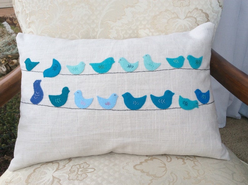 Blue Bird Pillow Cover Nursery Room Decor Teal Pillow Etsy