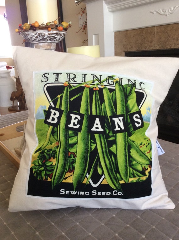 Beans Pillow Green Beans Graphic Cushion Vegetable Print Pillow Green Beans Harvest Fall Decor Thanksgiving Decor Etsy