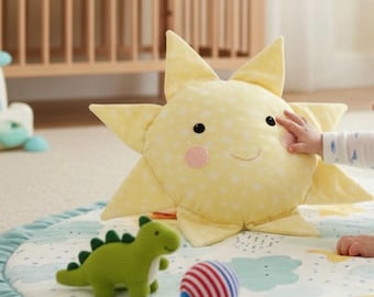 Personalized Nursery Sun Pillow: Embroidered Sunshine Cushion, Kids Room Decor