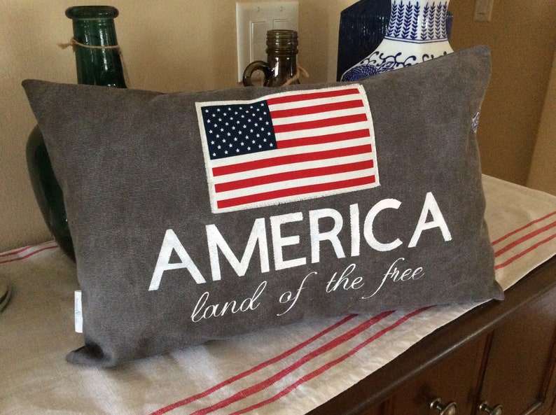 Fourth of July Pillow Cover, Independence Day Decor, Patriotic Pillow Cushion, American Flag Pillow, Saying Pillow, Housewarming Gift image 10