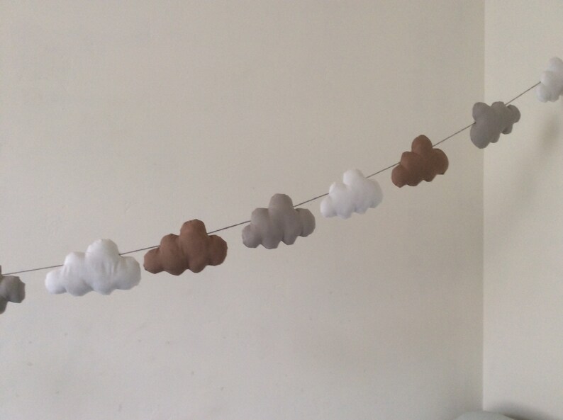 Nursery Room Decor Cloud Garland Fabric Cloud Bunting Baby Etsy