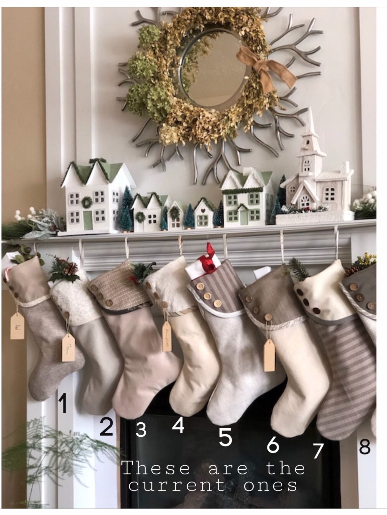 Neutral Christmas Stocking, Farmhouse Christmas  Stocking, Natural Ch…