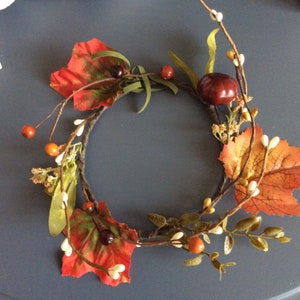 Fall Candle Ring, Pumpkin Wreath, Mini Thanksgiving Wreath, Autumn Candle Ring, Fall Decor, Fall Wreath for Candles, Thanksgiving Decor