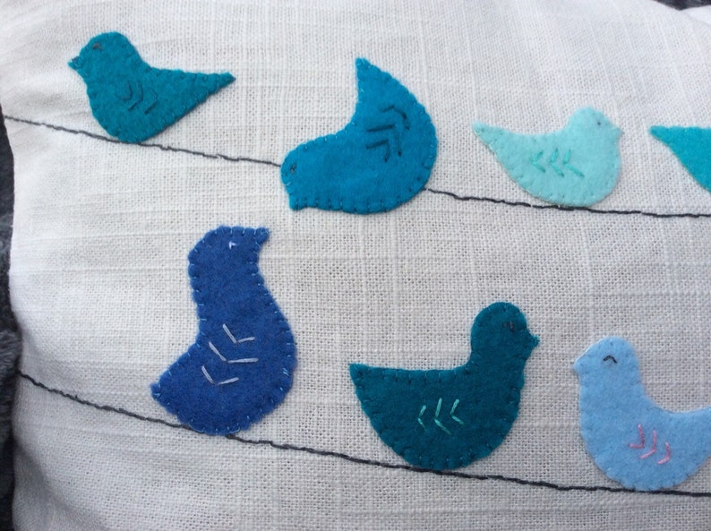 Blue Bird Pillow Cover Nursery Room Decor Teal Pillow Etsy