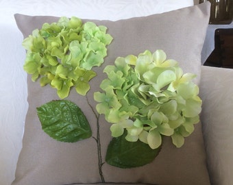 Hydrangea Outdoor Pillow Cover: 3D Flower Accent
