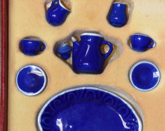 Reutter Porcelain Dollhouse Miniature Hand-painted Blue Onion Deckel Vase for sale online 