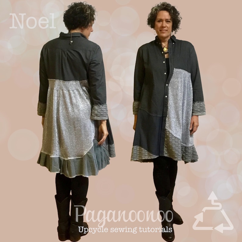 Camisa/Vestido Noel, Tutorial de Costura Upcycle, Design em Blocos de Cor (Molde em PDF) imagem 6