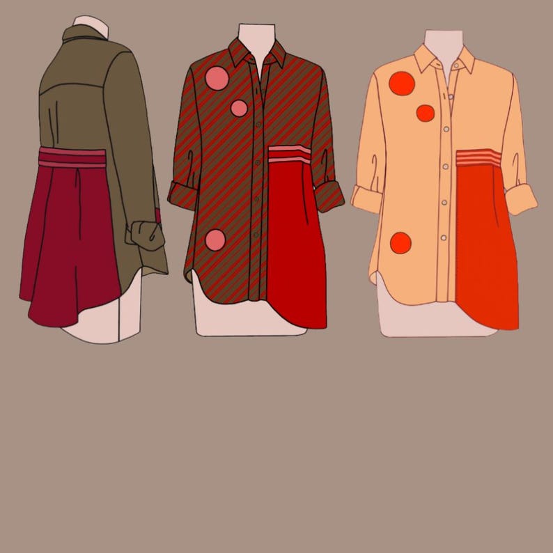Camisa/Vestido Noel, Tutorial de Costura Upcycle, Design em Blocos de Cor (Molde em PDF) imagem 8