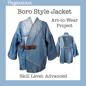 Boro-Style Jean Jacket, Upcycle Sewing Tutorial: Upcycled Denim Art-to-Wear (PDF file)