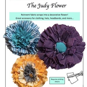 PDF Judy Flower Sewing Pattern, recycle fabric scraps into beautiful flowers Make these as an eco-friendly gift or embellishment YOU PRINT image 8