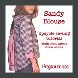 Sandy Bluse, Upcycle Nähanleitung + doppelter Kragen (PDF-Datei)