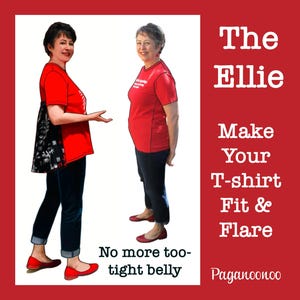 Ellie T-shirt, refashion naai-tutorial: upcycle uniseks naar vrouwelijk (pdf-bestand)